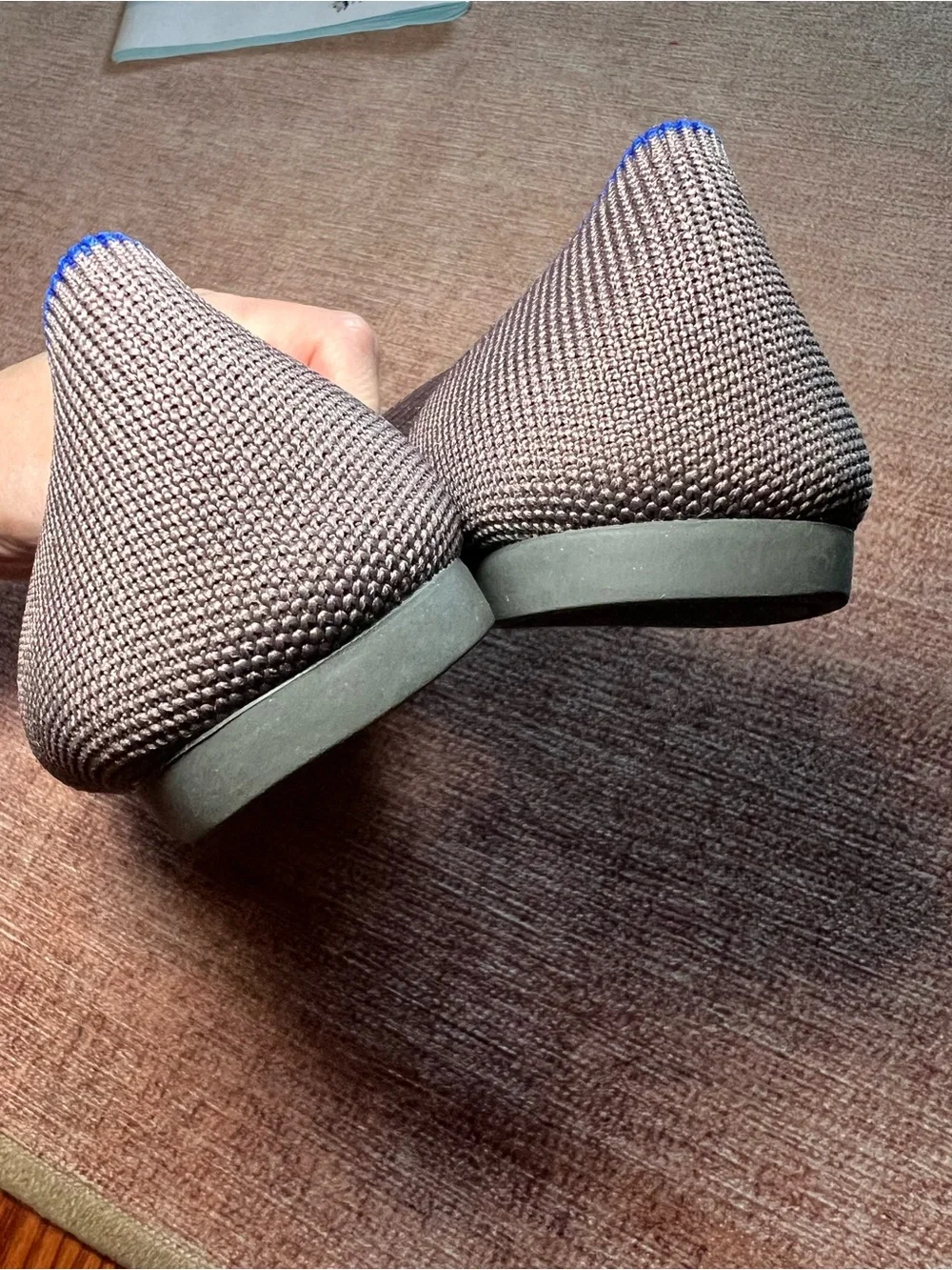 Rothy's The Point II Women’s Size 7 Pointed Knit Ballet Flat in Charcoal Gray